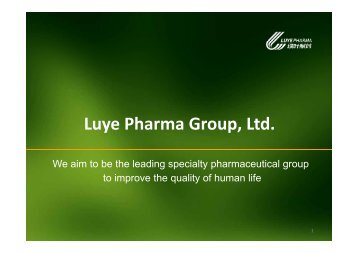 Luye Pharma Group Ltd Luye Pharma Group, Ltd. - CEEI Burgos