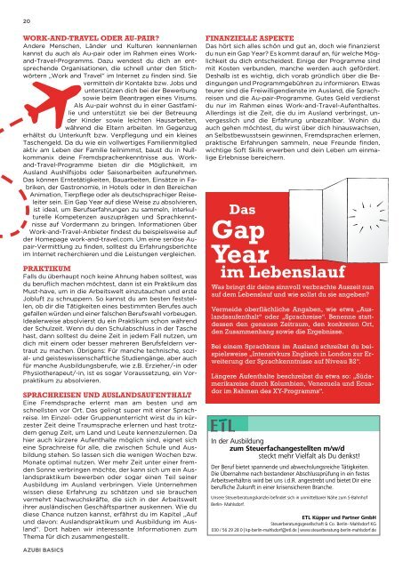 Azubi Basics Ausbildungs-Wissensmagazin Berlin 2022/23 - Ausgabe 544E