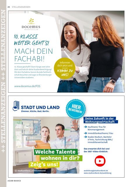 Azubi Basics Ausbildungs-Wissensmagazin Berlin 2022/23 - Ausgabe 544E