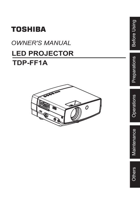 LED PROJECTOR TDP-FF1A - Toshiba