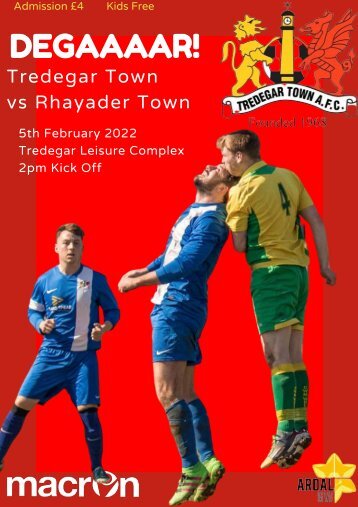 TREDEGAR TOWN FOOTBALL CLUB V RHAYADER TOWN FOOTBALL CLUB