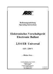 Electronic Ballast 2,5/4 EB Universal - ARRI Group
