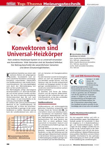 Konvektoren sind Universal-Heizkörper