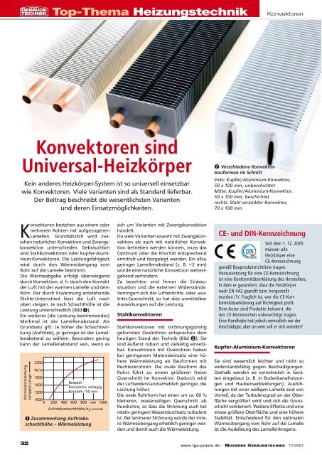 Konvektoren sind Universal-Heizkörper