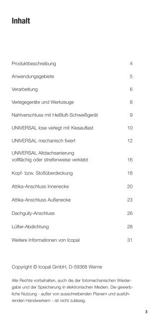 Icopal UNIVERSAL Verlegeanleitung - Icopal GmbH