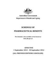 Schedule Of Pharmaceutical Benefits 1 September 12 Pbs Schedule Of Pharmaceutical Benefits 1 September 12 Pbs