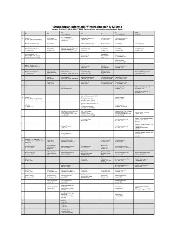 Stundenplan Informatik Wintersemester 2012/2013 - Prof. Dr.-Ing ...