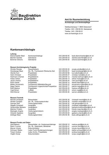 Ansprechpersonen Archäologie (PDF, 31 kB) - Amt für ...