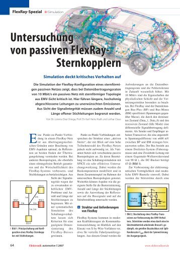 Untersuchung von passiven FlexRay- Sternkopplern Untersuchung ...