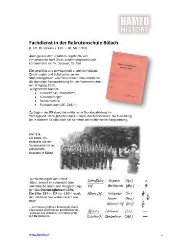 Fachdienst in der Rekrutenschule Bülach