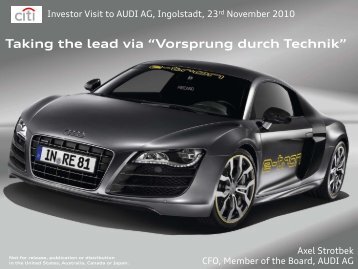 Taking The Lead Via “Vorsprung Durch Technik” - Audi