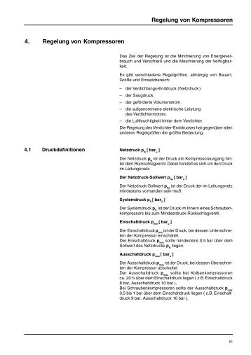 Regelung von Kompressoren 4. Regelung von ... - Drucklufttechnik