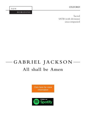 Gabriel Jackson - All shall be Amen