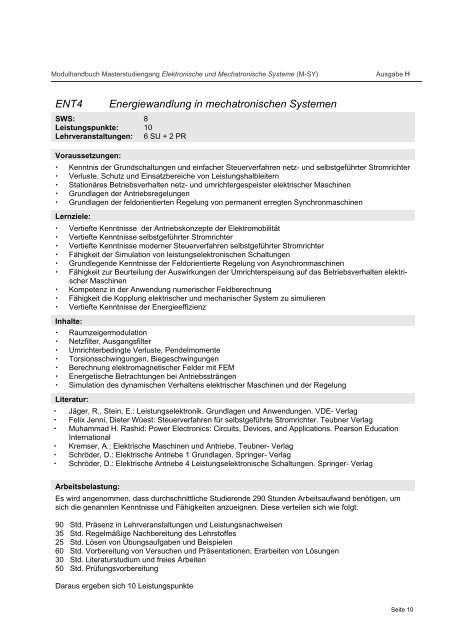 Elektronische und Mechatronische Systeme(M-SY)