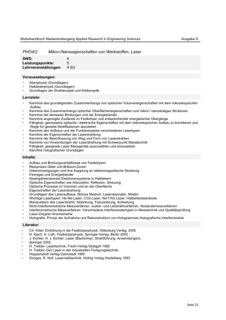 Modulhandbuch - Elektrotechnik Feinwerktechnik ...