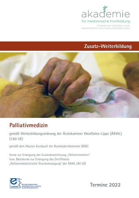 Zusatz-Weiterbildung Palliativmedizin – Termine 2022