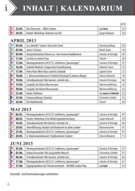 Kulturprogramm Folder - PDF