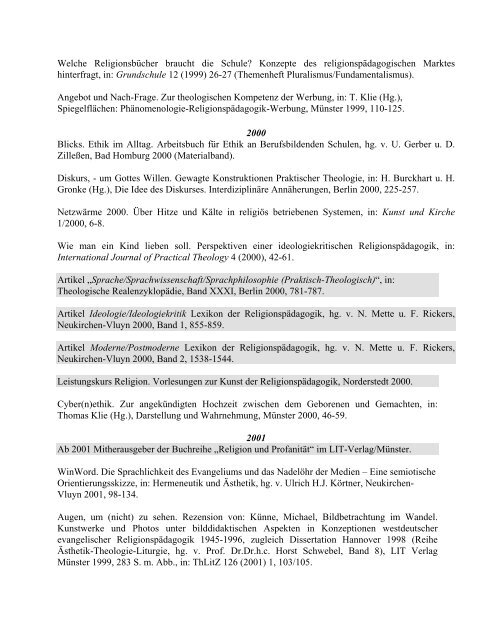 Publikationen von Prof. Dr. Bernd Beuscher (Monographien ...