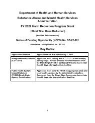Fiscal Year 22 Harm Reduction Notice of Funding Opportunity