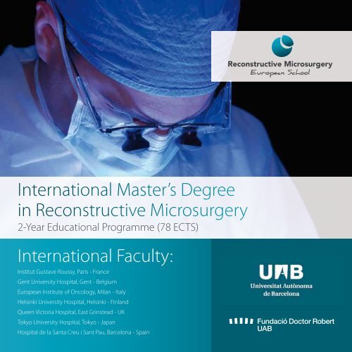 International Master's Degree in Reconstructive Microsurgery ...