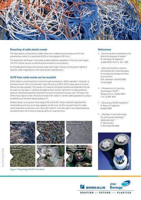 Plastic waste from cables - Borealis