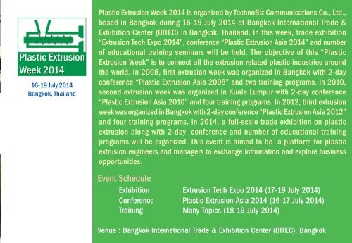 Plastic Extrusion Week 2012 - Plastic Extrusion Asia