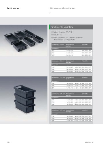 bott vario Ordnen und sortieren Sortimente varioBox