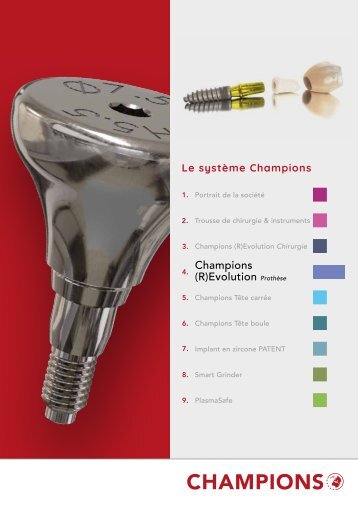 Catalogue produits – Implants Champions (R)Evolution "Prothèse" 
