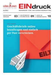 EINdruck - Der Newsletter von Göbel+Lenze Ausgabe 01/2022