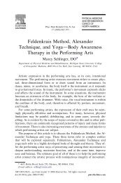 Feldenkrais Method, Alexander Technique, and YogadBody ...