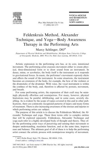 Feldenkrais Method, Alexander Technique, and YogadBody ...