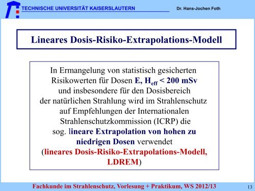 TAS TAS - Fachbereich Physik der Universität Kaiserslautern