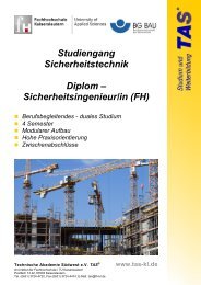 Studiengang Sicherheitstechnik Diplom – Sicherheitsingenieur/in (FH)