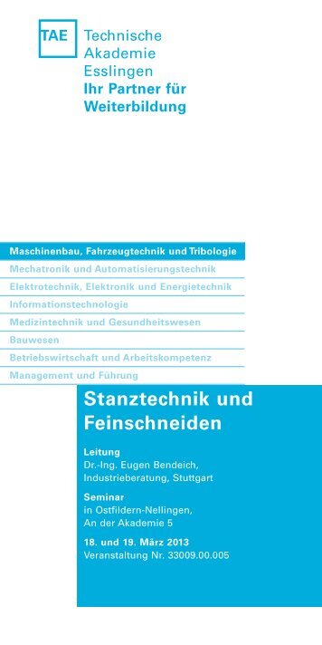 Stanztechnik und Feinschneiden - Böhler Edelstahl