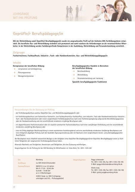 Gesamtprogramm Weiterbildung 2013 - IHK Nürnberg für Mittelfranken