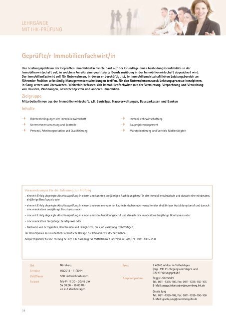 Gesamtprogramm Weiterbildung 2013 - IHK Nürnberg für Mittelfranken