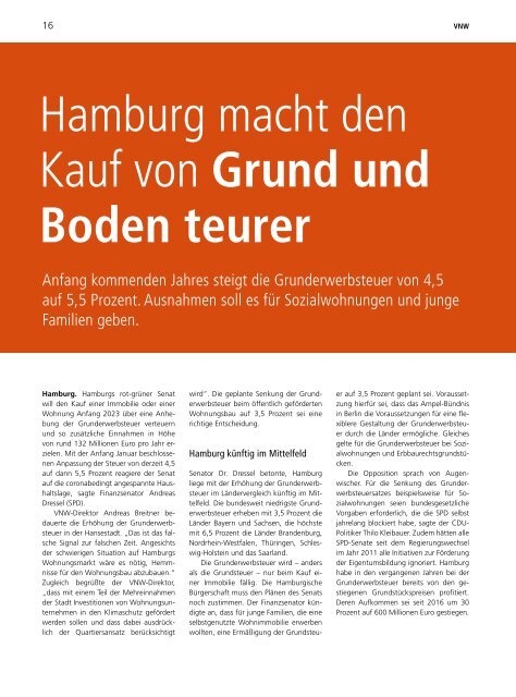 VNW-Magazin Ausgabe 1/2022