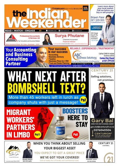 The Indian Weekender, Friday 11 January 2022