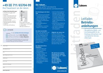 Leitfaden Betriebs- anleitungen - Tekom