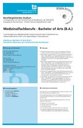 Medizinalfachberufe - Bachelor of Arts (BA)