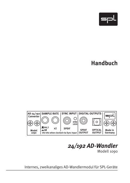 Anleitung AD-Wandler 1090 - SPL