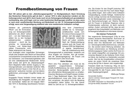 Zeitschrift quer ver.di Frauen Bayern (1/2022) Gesundheit