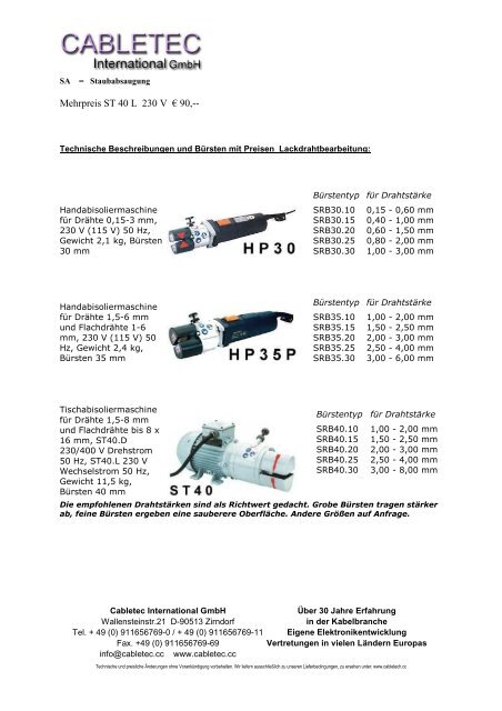 Lackdrahtabisolieren - CABLETEC International GmbH