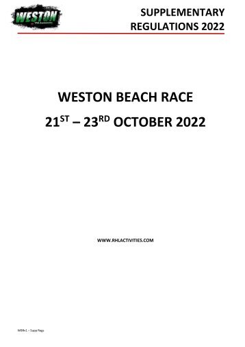 2022 Weston Beach Race Regulations