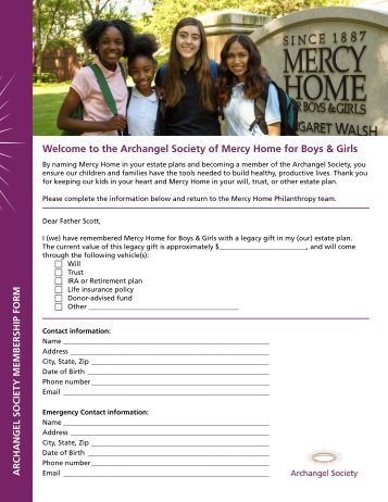 Archangel Society Membership Form