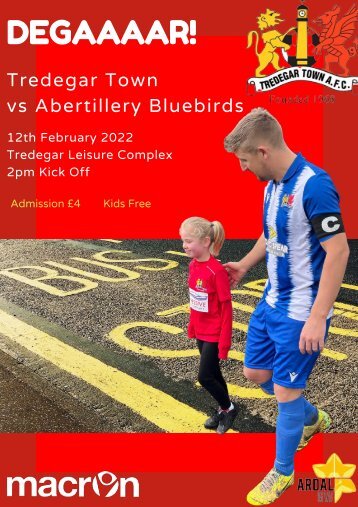 TREDEGAR TOWN FV VS ABERTILLERY BLUEBIRDS FC