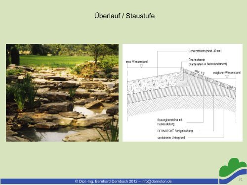 Abdichtung stehender und fließender Gewässer mit DERNOTON ...