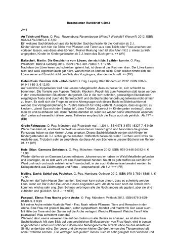 Rezensionen Rundbrief 4/2012 Jm1 An Teich und Fluss. O. Pag ...