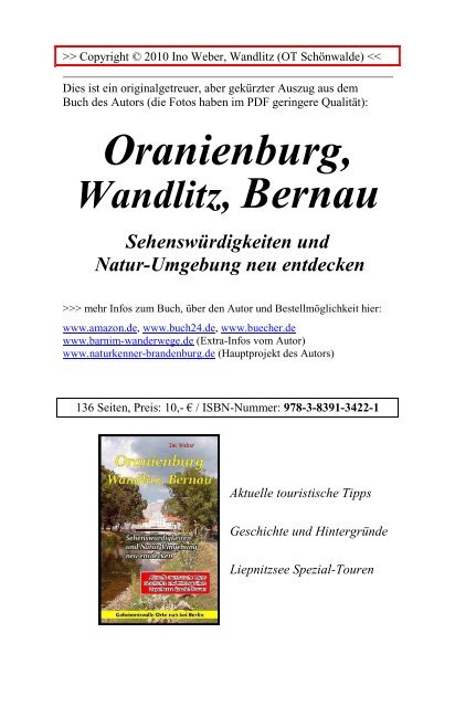 Oranienburg Wandlitz Bernau Sehenswurdigkeiten Und Natur