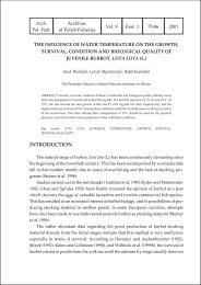 influence of water temperature on the growth - Instytut Rybactwa ...